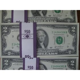 25 New Two $2 Dollar Bill Notes $50 and Fact sheet. Consecutive US BEP Pack Uncirculated Paper Money Currency