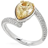 2-1/2ct TW Certified Pear-Shape Fancy Yellow Diamond Ring in 18kt Gold - Size 6.5