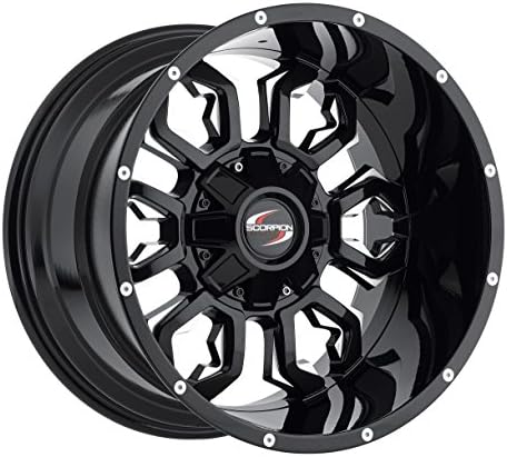 Scorpion Offroad Wheels SC17 Black/Machined 20x12 8x165 -44 Offset 125.2 Hub