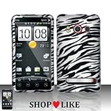 Rubberized Silver Black Zebra Snap on Design Case Hard Case Skin Cover Face ....