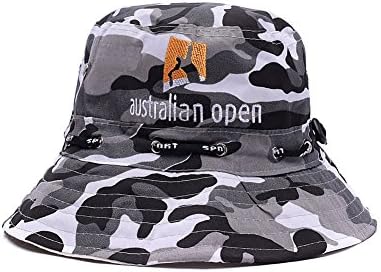 XIYY Australian Open Logo Embroidery Camo Bucket Hat Hunting Fisherman Cap