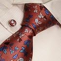 S2119 NEW Designer Hand Made Brown Burgundy Paisleys Blue Pattern Neck Tie Cufflinks Ties for Men Jacquard Woven Pure Silk Mens Neck Tie and Cuff Links Gift Set