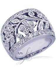 1.25 Ct Round Cut Diamond Cocktail Cluster Set Ring 14K WHITE GOLD SI2 COLOR-H