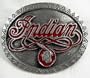 Indian Script Western Border Enamel Pewter Motorcycle Belt Buckle