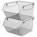 Lorell 84244 Mesh Stacking Bin, 15-1/5-Inch x12-3/5-Inch x8-Inch, SR