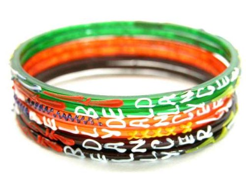 Click here to buy Beachcombers! Exclusive Express Me Indian Glass Bangles Fun Word Expression Written On Each....