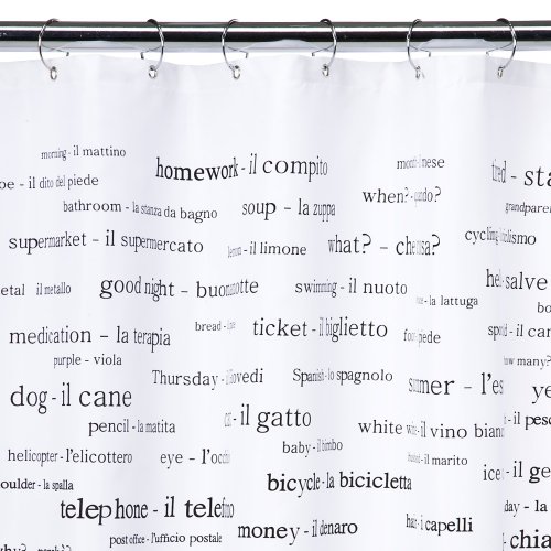 250 Italian Vocabulary Words Shower Curtain