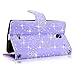 Cellularvilla Sharp Aquos Crystal Pu Leather Wallet Card Flip Open Pocket Case Cover Pouch for Sharp Aquos Crystal 306SH (Purple Glitter)