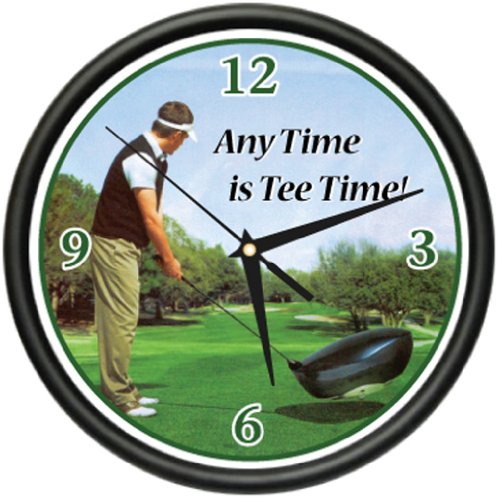 GOLFING Wall Clock golfer golf club ball glove gift