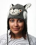 DeLux Lynx Grey Wool Pilot Animal Cap/Hat - Limited Edition