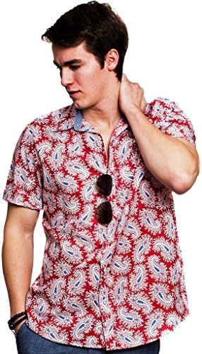 Sillin Hanz Woven Shirt M Red Print
