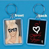 "I Love Lady Gaga" American Pop Singer Tribute Lucite Keychain (2" x 1")