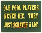 Billiard Wooden Sign - Old Pool Players