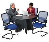 Outdoor Living : 43'' Round Conference Table with Four Guest Chairs in Fabric Office Aktive Collection by OFM Seating