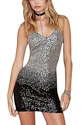 Sexy V-neck Strapless Halter Sequined Bodycon Dress/Club Dress 