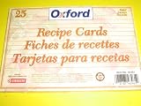 Oxford, Recipe Cards, Ruled, 25/Package