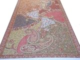 DESIGNER KANI GOLD LUXURY KASHMIRI SHAWL COUCH THROW