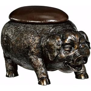 Pig Lift - top Ottoman, ANTIQUE BROWN, DARK BROWN