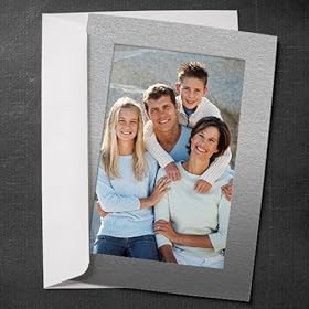 Set of 3 Photo Insert Cards: Hold 4 x 6 Photos, Silver Lustre Color