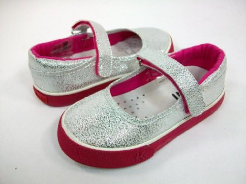 New Toddler Girls See Kai Run Florence Silver Sparkel Texture Slip On Sneakers Shoes