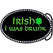 Austrian Crystal Irish I Was Drunk Belt Buckle