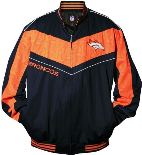Mtc Marketing NFL Men's Denver Broncos Lateral Track Jacket, Navy/Orange, X-Large