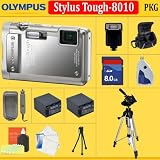 Cheap Olympus Stylus Tough-8010 Digital Camera(Includes manufacturer's supplied accessories)(Silver) + HUGE ACCESSORIES PACKAGE INCLUDING + 8GB SDHC MEMORY CARD + 2x EXTENDED LIFE BATTERIES + SOFT CARRYING CASE + TRIPOD & MUCH MORE !!