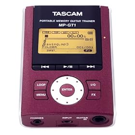 Tascam MP-GT1 Portable Memory Guitar Trainer, Red