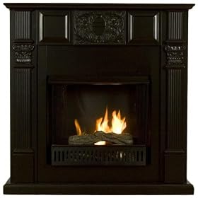 Marquis Ventless Fireplace With Gel Fuel Insert, GEL FUEL, SATIN BLACK by Home Decorators Collection