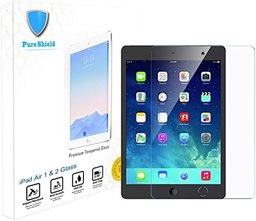 Pure Shield® Screen Protector for iPad Air 1 / iPad Air 2 / New Apple iPad Air with Retina display [1-Pack] - High Definition (HD) High-Response Xtreme Scratch Defender Premium by Pure Shield (Tempered Glass)