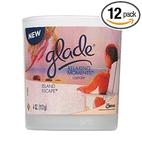 Glade Relaxing Moments Candle, Island Escape, 4-Ounce Jars (Pack of 12)