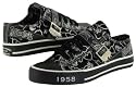 CHRISTIAN AUDIGIER Lockdown Ed Hardy Womens Metallic Canvas Buckle Shoes Sneakers Black