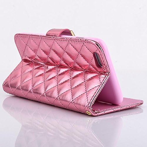 Iphone 6 Case,Iphone 6 Wallet Case,By Caseland Grid Pattern Bling Button Wallet Case For Iphone 6 4.7 Inch Case With Sling pink
