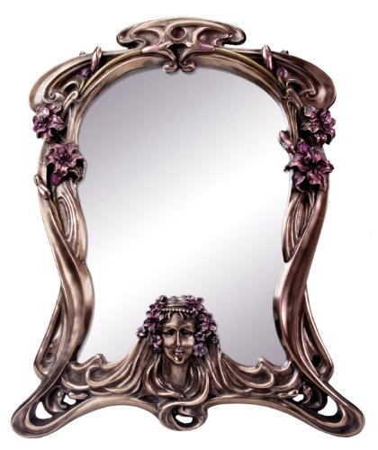 Bronze Camela With Flowers Art Nouveau Style Mirror Decoration