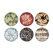 Fringe Studio Set of 6 Decorative Glass Round Magnets, Linen