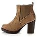 BELLAMARIE ELVY-39 Women's Heeled Lug Sole Elastic Dress Ankle Booties