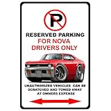 1971-72 Chevy Nova SS Muscle Car No Parking Sign