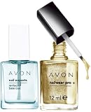 Avon Nail Experts Revitacool Base Coat and Nailwear Pro+ Nail Enamel in GOLDEN VISION