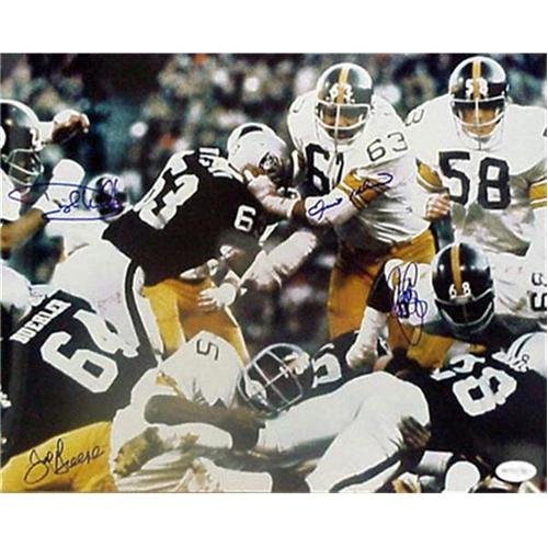 Steel Curtain (Holmes, White, Greenwood, Greene) Autographed Pittsburgh Steelers Deluxe Framed 16x20 Photo