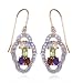 18k Yellow Gold Overlay Sterling Silver Multi-Gemstone & Diamond Drop Earrings