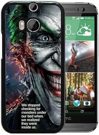 HTC ONE M8 Case,Check Monsters Under Bed Joker Quote Black HTC ONE M8 Screen Phone Case Nice and Fashion Design