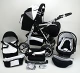 3 in 1 Travel System All in One Set VIP - incl. Pram, Car Carrier Seat and Sport Buggy - 1. ALU Design Hard Rubber Tires - 26. Red-Circuits