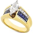 One of a Kind 2 4/5ctw Sapphire & Marquise Diamond Ring in 18kt Gold