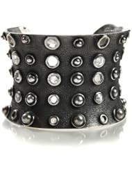 Designer Sterling Silver & Precious Stones Stone and Stud Cuff
