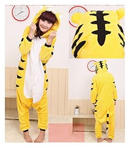 Winter Tiger Pajamas Cosplay Costume Footed Sleepwear For Women Men Size L
