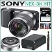 Sony Alpha NEX-3 Black 14.2MP HD Digital Camera in Black with Sony SEL16F28 16mm E-Lens AND SEL1855 18-55MM LENS + 8GB Deluxe Accessory Kit **With New Firmware Update**