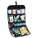 Travel Cosmetics Toiletries Hanging Case Clear Pockets In Black Microfiber (06910) by Whitney Design