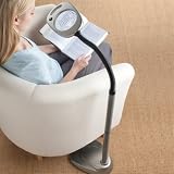 Gooseneck Magnifier Grey LED Floor Lamp