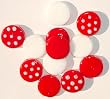 Club Pack Of 72 Red & White Confetti Glass Decorating Pebbles