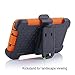 BENTOBEN Holster Case for Galaxy Note 4, Rotating Kickstand Belt Swivel Clip Hybrid Shockproof Rugged Silicone Case for Samsung Galaxy Note 4, Orange